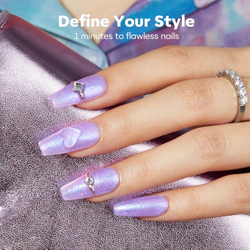 modelones Quick Dry Nail Polish Set, 6 Colors Holographic Aurora Shimmer - color: A0 Aurora Galaxy