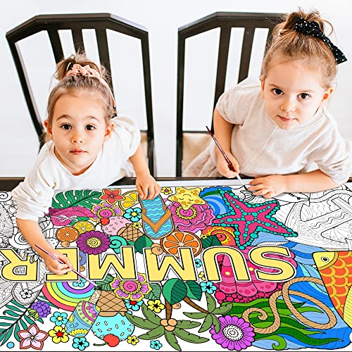 Dvbonike Jumbo Mandala Coloring Poster Giant Summer Color-in Paper Craft - style: Summer