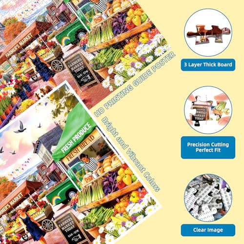 Farmers Market Puzzles for Adults 1000 Pieces - color: Farmers Market