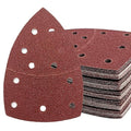 50 PCS Mouse Detail Sander Sandpaper, 60 Grit Palm Sander Sandpaper 11 Holes Hook and Loop Sander Pads Triangular Sanding Sheets Abrasive Sanding Paper for Mouse Sander - size: 60 Grit