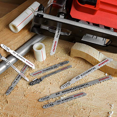 WORKPRO 25-Piece T-Shank Jig Saw Blade Set with Storage Case