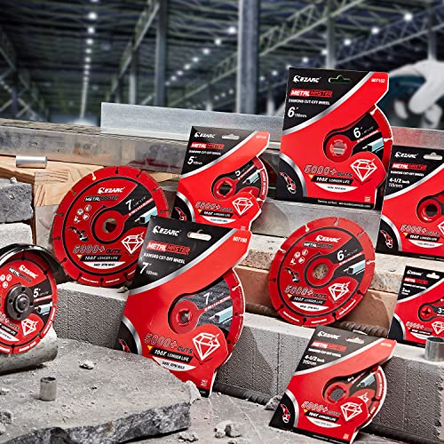 EZARC Diamond Cutting Wheel 7'' x 7/8 Inch for Metal, Cut Off Wheel with 5000+ Cuts on Rebar, Steel, Iron and INOX - style: 7 x 7/8 Inch