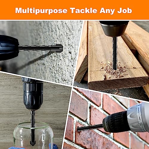 12Pcs Wide-Tip Masonry Drill Bit Set & Concrete Drill Bit Set, 5/32"-1/2" - size: 12 pcs 5/32"-1/2" Masonry Drill Bit Set