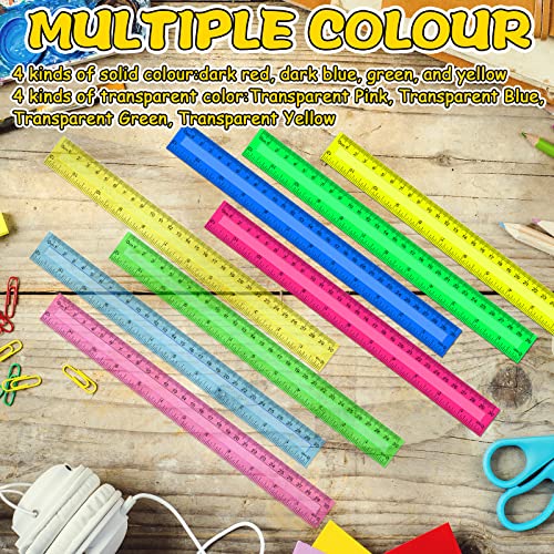 Teling 192 Pack Rulers Bulk for Classroom,Kids School Supplies,12 Inch - size: 12 Inch