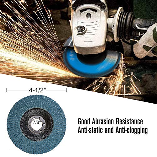 LotFancy Flap Disc 4 1/2 inches, 11 Grinding Polishing Discs Set for Angle Grinder, 40 60 80 120 Grit Assorted Pack, Sanding Wheels, Strip Disc, Nylon & Felt Polishing Disc Kit - style: 11 Pack Set