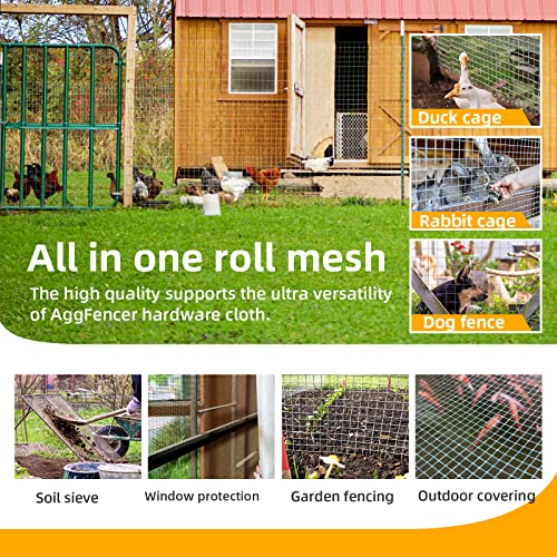 AggFencer 36in x 10ft Hardware Cloth 1/8 inch 27Ga Chicken Coop Wire Fence - size: 36in x 10ft