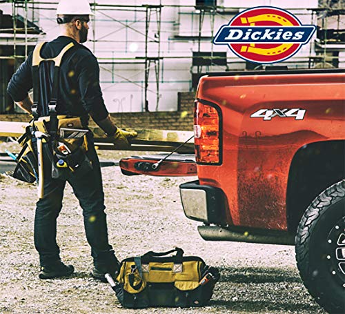 Dickies 2-Compartment Hammer Holder for Tool and Work Belts, Durable Canvas, Includes Tool Loop and Pocket, Fits up to 4.5-inch Belts, Tan/Grey - color: Tan