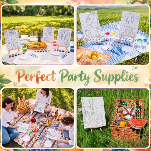 Sherr 140 Pcs 20 Set Pre Drawn Canvas Painting Kit, Summer - style: Summer