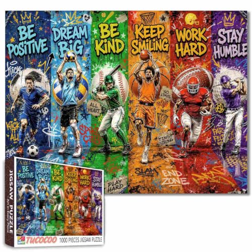 Sports Inspirational Quote Positive Puzzles for Adults 1000 Pieces - color: Sports 09