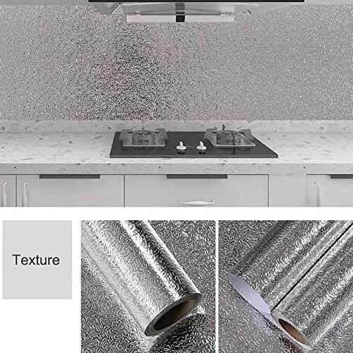 Peel and Stick Wallpaper,Silver Texture,24"x197" - color: Silver Texture, size: 24"W x 197"L