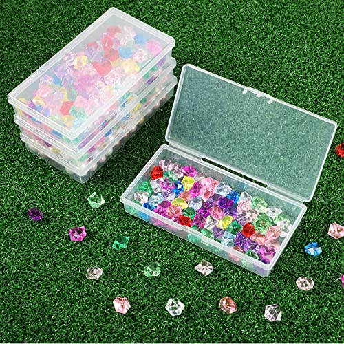 SATINIOR 24 Packs Small Clear Plastic Beads Storage Containers Box with Hinged Lid for Storage of Small Items, Crafts, Jewelry, Hardware(4.8 x 2.4 x 0.9 in) - size: 4.8 x 2.4 x 0.9 in