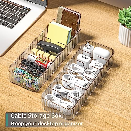 Cable Storage Boxes Organizers 2 Pack,Cord Charger Case with 20pcs Ties