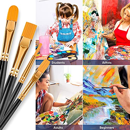 Artstorys Paint Brushes Set, 20 Pcs Acrylic Oil Watercolor Painting Brushes - color: Black