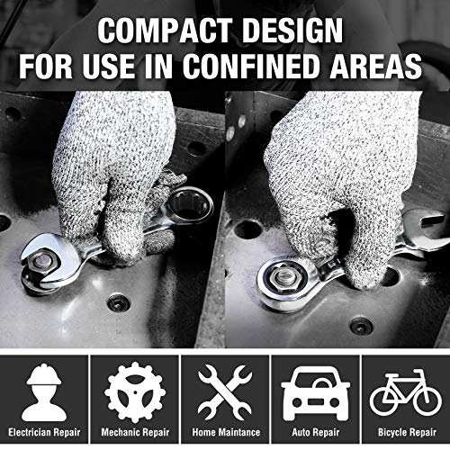 DURATECH 12mm Stubby Ratcheting Combination Wrench, Metric, CRV - size: 12 mm