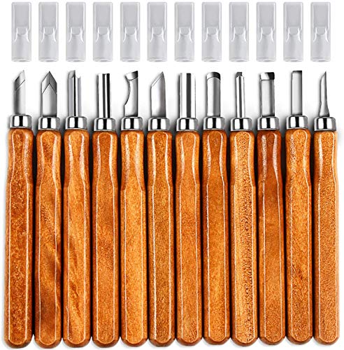AUGSUN Wood Carving Knife Set, 20 PCS Wood Carving Kit