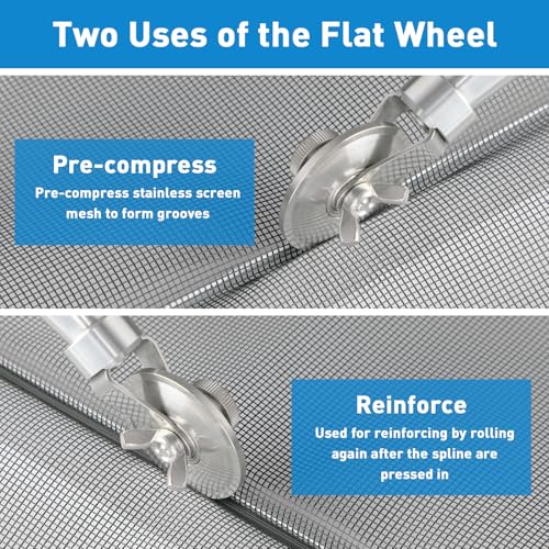 Stainless Steel Handle Screen Roller Tool with 3 Steel Bearing Wheels - size: 3 in1 Stainless Steel Screen Roller Tool Kit
