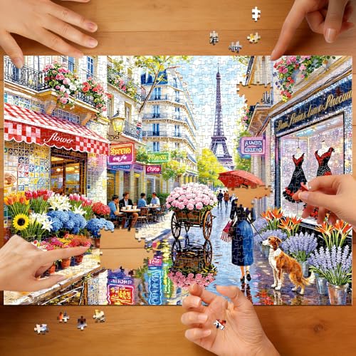 Charming Paris Puzzles for Adults 1000 Pieces - color: Romantic Paris