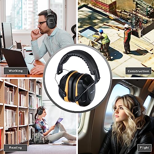 ProCase Hearing Protection Ear Muffs SNR 33dB, Noise Cancelling Headphones - color: 1 - Orange