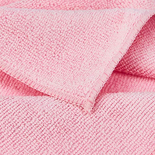 Amazon Basics Microfiber Cleaning Cloths, Ultra Absorbent, Scratch Free, Non-Abrasive, Reusable and Washable, All-Purpose, Car Detailing, 16" x 12", Green/Gray/Pink (Pack of 288) - color: Green/Gray/Pink, size: 288-Pack