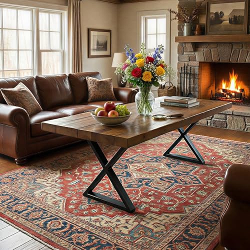 ALLCOS Bench Legs 22 Inch Metal Coffee Table Legs Heavy Duty Table Legs Iron Bench Legs, Black, Set of 2 - size: 22 Inch