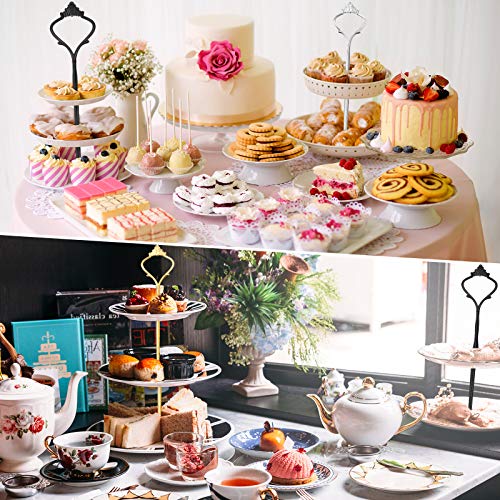Patelai 6 Sets 3 Tier Cake Stand Hardware Tiered Tray Plate Hardware Kit Heavy Metal Cake Fruit Food Plate Stand Fitting Stacking Kit for Serving Dessert Cupcake Dish Food (Simple,Black,Silver,Gold) - color: Black, Silver, Gold, size: Simple