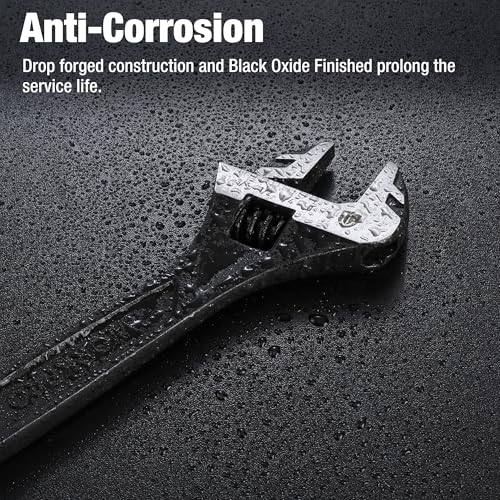 WORKPRO 6" Adjustable Wrench, Black Oxide Finish, Cr-V Steel - color: Black, size: 6 inch
