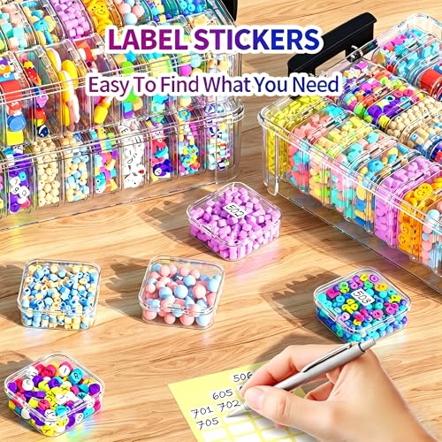 3-Tier Large Capacity Stackable Bead Organizer Box 90 Pcs, Portable Plastic Craft Storage Containers for Jewelry Making, Bracelets, DIY, Nail Art Charms - size: 3-Tier 90 Compartments