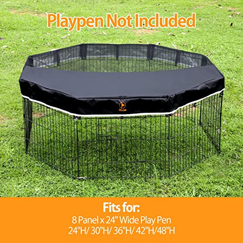 PJYuCien Playpen Top Cover for 24'' Width 8 Panel Pen, Black - color: Only Black Top Cover, Adhesive Tape Connections