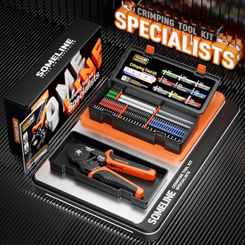SOMELINE Ferrule Crimping Tool Kit, 24-8 AWG Crimper, 9 Sizes Wire Ferrules