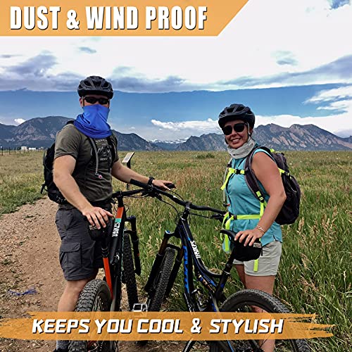 Neck Gaiter Face Mask: Cooling UV Protection Face Cover Breathable | Washable Reusable Gator Scarf Sun Wind Dust Shield Bandana for Mowing Fishing Cycling Running for Men Women - color: Navy&royal Blue&grey&black
