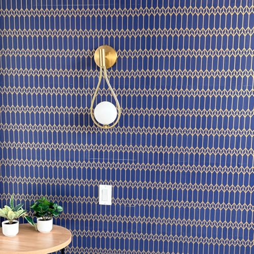 Main Street Peel and Stick Wallpaper Sheets, Indigo Diamonds, 12 Pack - style: Indigo Diamonds