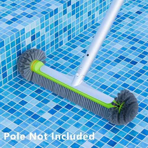 Sepetrel Pool Brush Head for Cleaning Walls,Heavy Duty Inground/Above Ground Swimming Pool Round Scrub Brushes with Premium Strong Bristle & Reinforced Aluminium Back - size: 18" Round