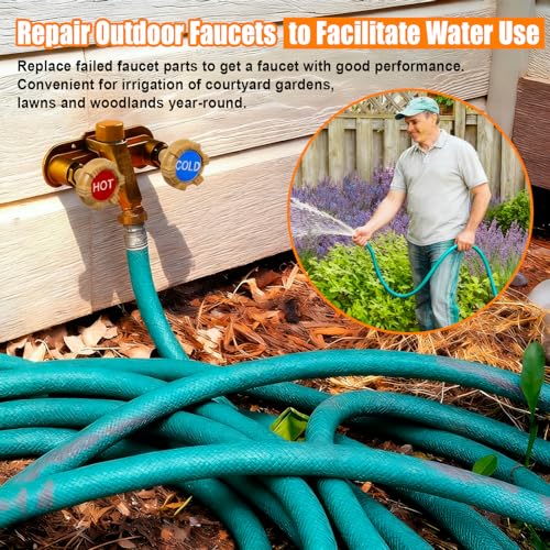 RK-22MH Outdoor Faucet Repair Kit for Woodford Model 22 Outside Faucets Parts Include Wheel Metal Handle Screws Packing Nut Washer Valve Seat Rubber, 18PCS Set - style: RK-22MH