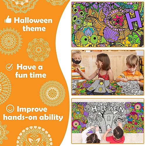 Jumbo Halloween Mandala Coloring Poster Giant Pumpkin DIY Paper - style: Halloween Mandala