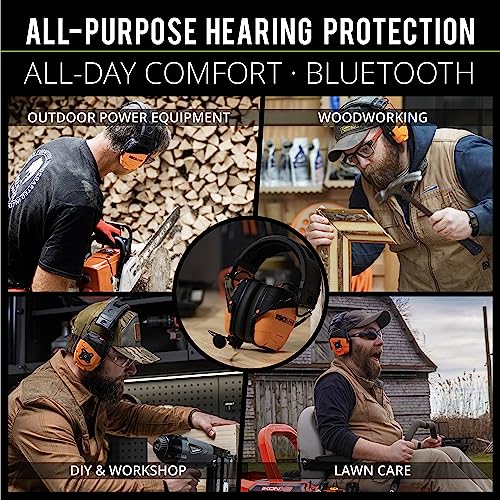 ISOtunes Link Bluetooth Earmuffs, OSHA Compliant Headphones for Work | Ear protection headphones for mowing and construction, ultra-durable design, Bluetooth audio, 25 dB NRR