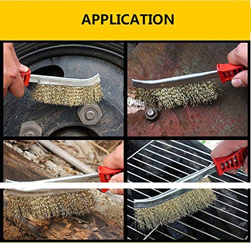 3 Piece Slag and Rust Removal Stainless Steel Plastic Handle Bristle Durable Tool,Slag Removal Brush,Cleaning Barbecue Grills,Automotive,Paint,Welding Slag,Metal Various Items.