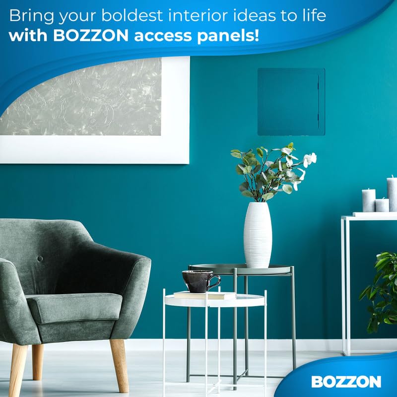 BOZZON Access Panel for Drywall - 8 x 8 in - Wall Hole Cover - Access Door - Plumbing Access Panel for Drywall - Heavy Durable Plastic White - size: 8 x 8