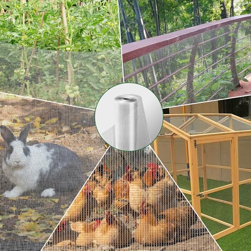 Hardware Cloth 1/4 Inch 48 x 100 Ft 23-Gauge Hot-dip Galvanized After Welding Fence Wire Mesh Roll Chicken Rabbit Snake Cage Welding Fencing - color: Silver, size: 1/4 inch 48" x 100 ft 23Ga