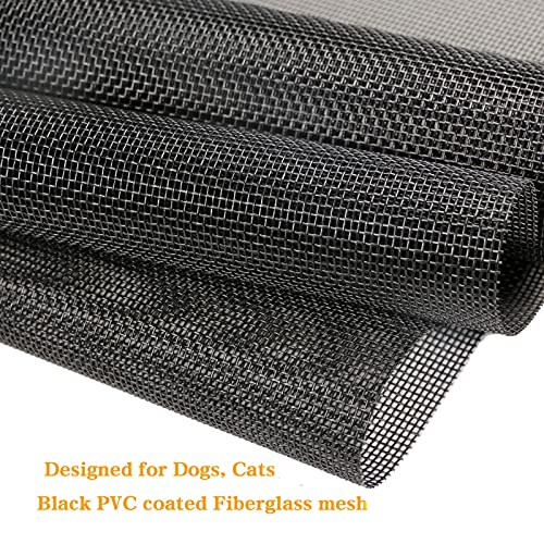 Tooltriz Pet Proof Window Screen Replacement, 60“ x 100” Upgraded Thicken Charcoal Fiberglass Mesh for Sliding Pet Screen Door Repair Kit - Screen Door Protector for Dogs Patio Screen mesh - size: 60“ x 100"