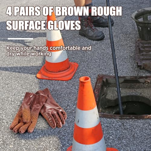 Teenyyou 4 Pairs Sewer Snake Gloves, Brown, Regular - color: Brown, size: Standard