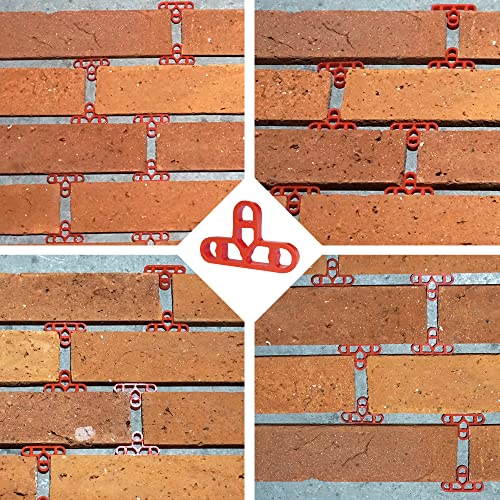 JINYO 3/8 inch 100pcs 10mm Bricklaying Spacer Tile Spacer Red Color Tile Leveling Clips Masonry Paving Spacer Mortar Brick Jointing Spacer Window Spacer Bathroom Spacer - color: Red