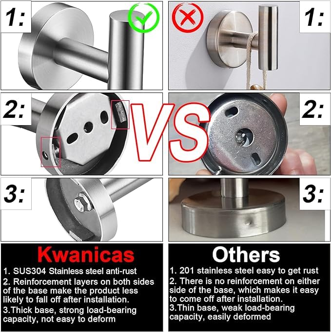 12 Pieces Brushed Nickel Bathroom Hardware Accessories Set Hand Towel Ring 16&23.6 inch Round Towel Bar Silver Toilet Paper Holder Towel Hooks 4 Pieces SUS 304 Stainless Steel,Heavy Duty,Wall Mounted - color: Brushed Nickel, size: 12 piece 24"