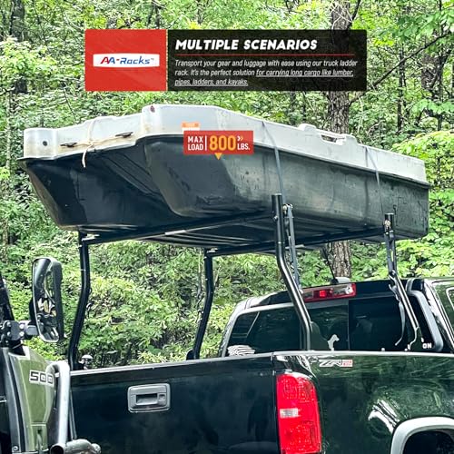 Model X31 800Ibs Capacity Extendable Steel Pick-Up Truck Ladder Rack Two-bar Set - Black - style: 2 Bar Set only (Drilling Required)