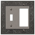 Amerelle 43TRAN English Garden Wallplate, 1 Toggle / 1 Rocker, Cast Metal, Antique Nickel, 1-Pack - color: Antique Nickel, size: 1 Toggle / 1 Rocker