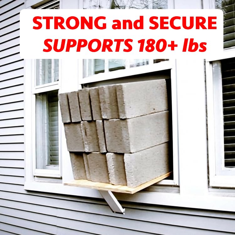 Window AC Support - Holds up to 160 lbs - Heavy Duty Single Arm Air Conditioner Bracket - Easy Install for Apartment Windows - Alpine Hardware - size: HEAVY DUTY-ONE ARM