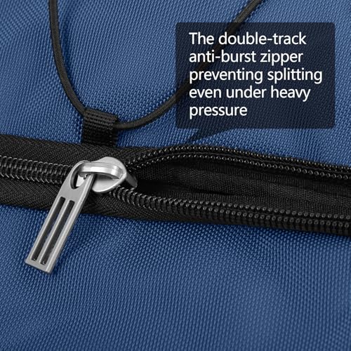 110L Expandable to 140L 32” Foldable Oxford Soft-Sided Rolling Duffle Bag with 2 Heavy-Duty Wheels,2 Large Compartments,Adjustable Shoulder Strap and Attached Organizer Pouch,Navy Blue - color: Navy Blue