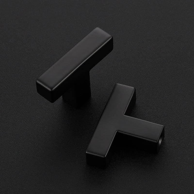 3 Pack Black Cabinet Knobs, 2in Length Square Bar Drawer Pulls | Single Hole Grip, Stainless Steel Build, Kitchen Cabinet Restyle, For Drawers, Dressers, Cupboards, Closet Doors - color: Matte Black, size: 3 Pack, style: Square