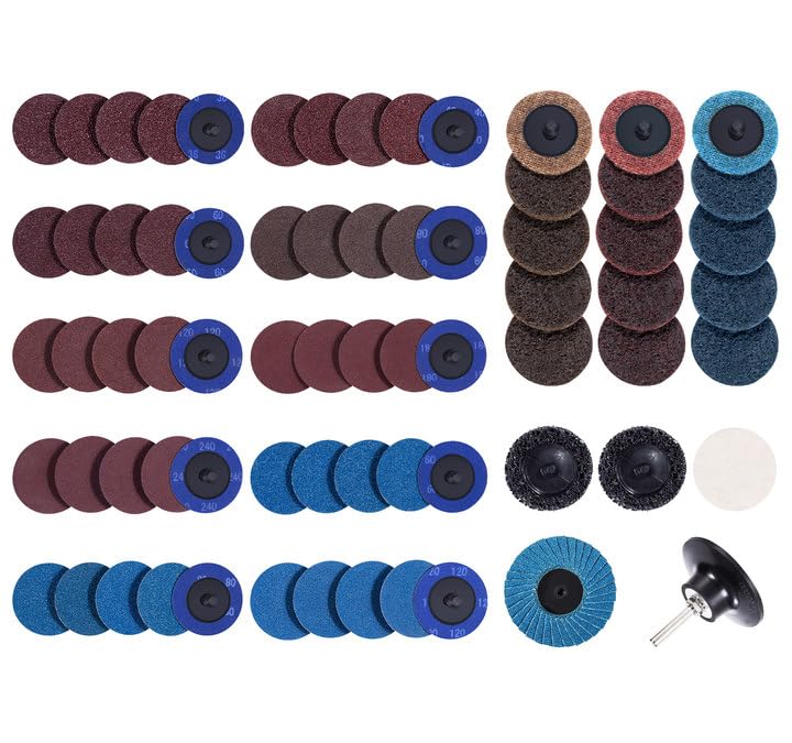 S SATC 2 Inch Sanding Discs 70PCS Die Grinder Sanding Disc with 1/4" Holder for Die Grinder Surface Conditioning Disc for Burr Finish Rust Paint Removal - size: 2 Inch