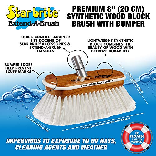 STAR BRITE 8" Premium Stiff Bristle Wash Brush - color: White, size: Premium 8" Brush