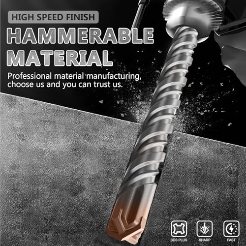 2PCS SDS Plus Rotary Hammer Drill Bits, 5/8"×12"（16mm×310mm） - 4 Carbide Cutting Edges & Coated Head, Ideal for Masonry| Heavy-Duty Masonry |Hammer Drill Bits for Precision Drilling - size: 2PCS-5/8"×12"（16mm×310mm）